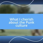 What I cherish about the Punk culture